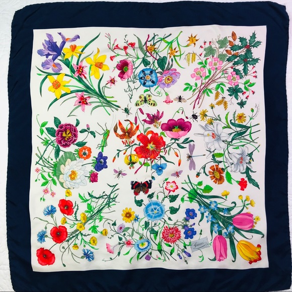 Gucci Accessories - Vintage GUCCI 'Flora' Silk Printed Scarf